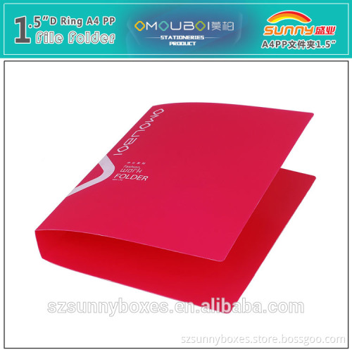 Durable Hard Plastic Loose Leaf 2 D Ring Binder Folder